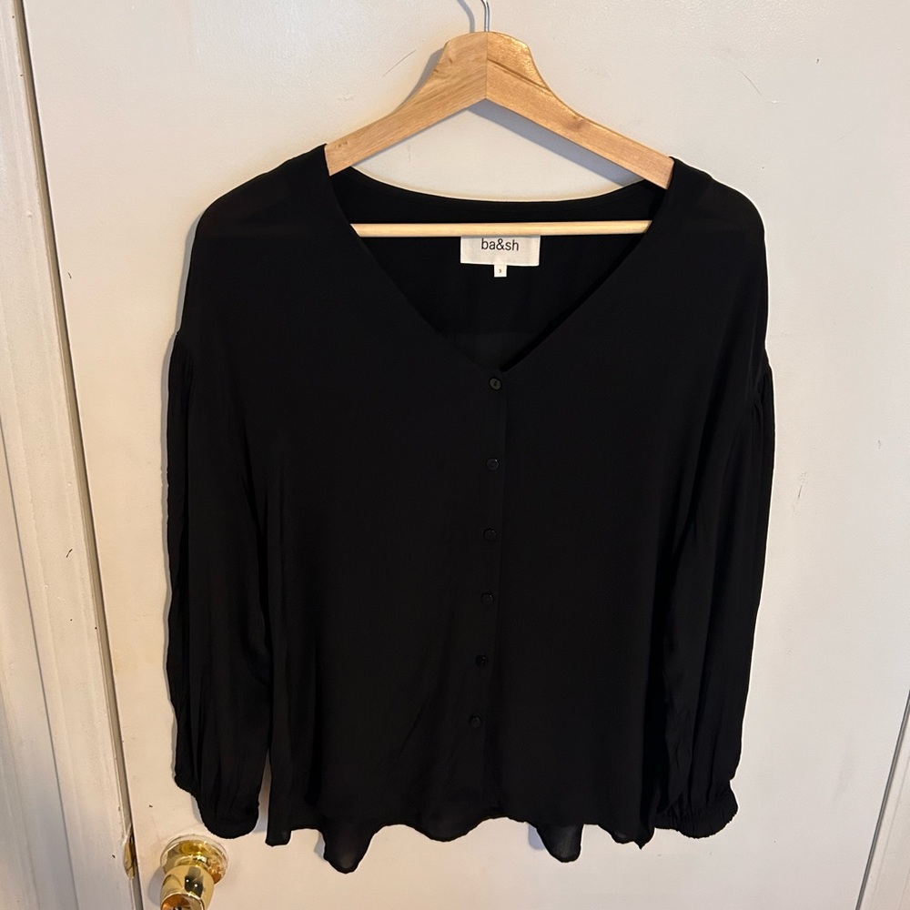 Ba&Sh | Size 3 | Classic Black Button-Up Blouse - image 1